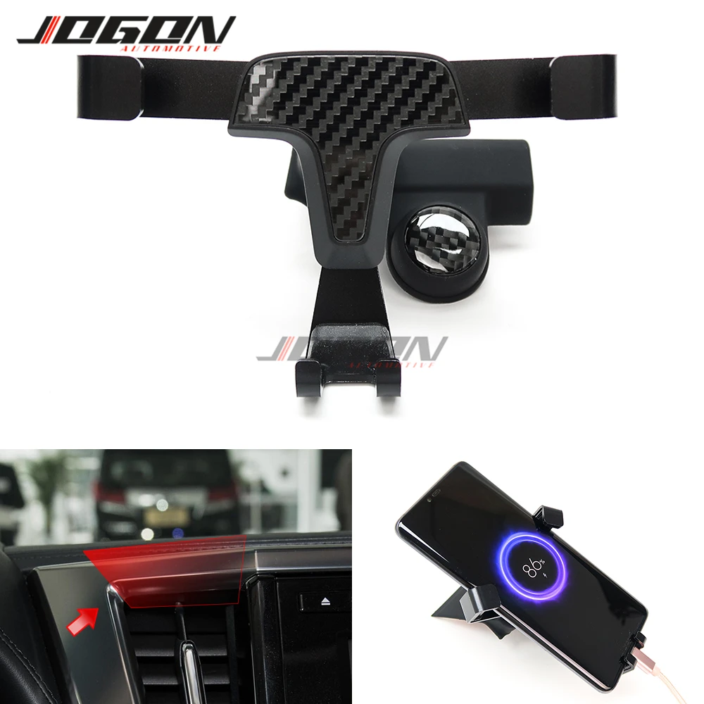RHD Carbon Fiber Look Dashboard Air Vent Gravity Mobile Phone Holder Mount Stand Clip For Toyota Alphard / Vellfire | Автомобили и