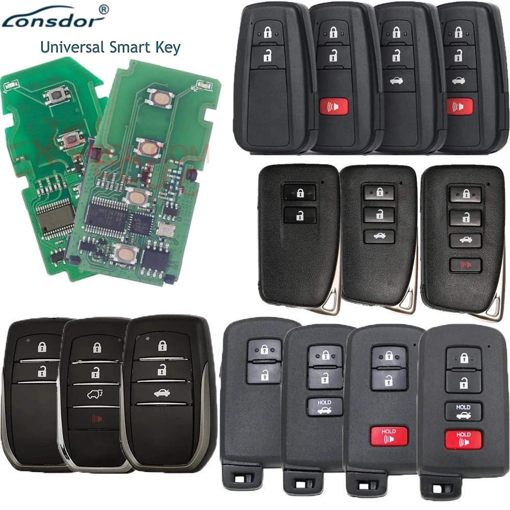 

LONSDOR Smart Universal Remote Key 8A w/case for Toyota Camry Alphard RAV4 for Lexus for K518 KH100 TOOL Support Renew & Rewrite