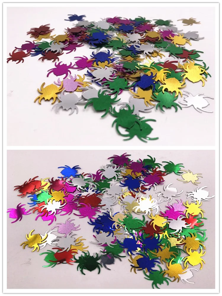 

100pcs 16mm Araneid Shape Sequins PVC Mix Colors Paillettes Halloween Sewing DIY Wedding Craft Clothing Lentejuelas Accessories