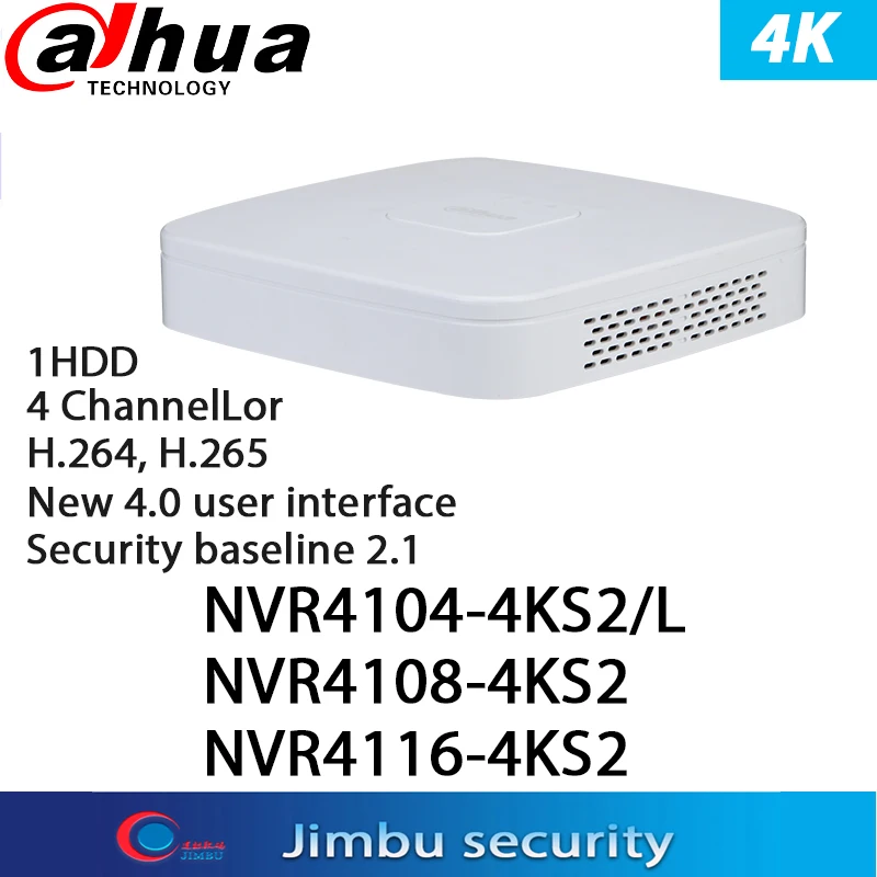 Сетевой видеорегистратор Dahua NVR видео Регистраторы NVR4104 4KS2/L NVR4108 4KS2 NVR4116 4K и H.265 до