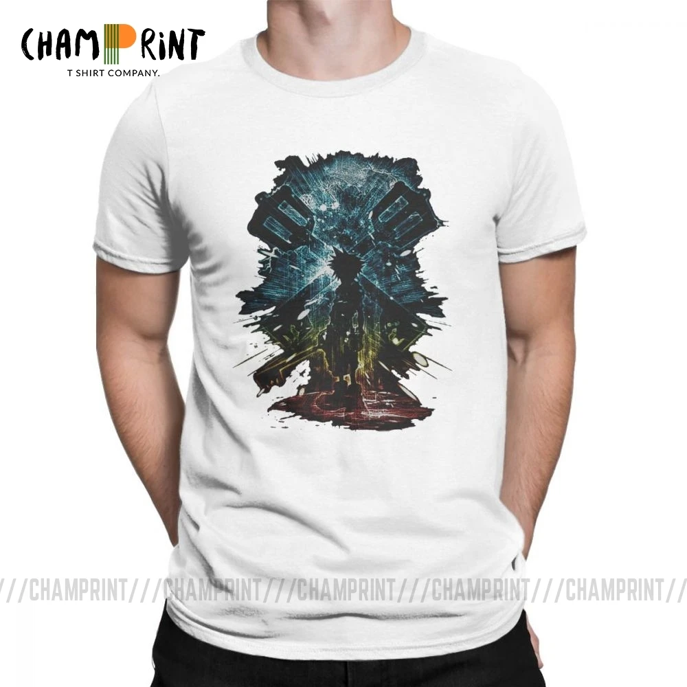 Kingdoms Heart Мужская футболка Riku Keyblade винтажная хлопковая с коротким рукавом