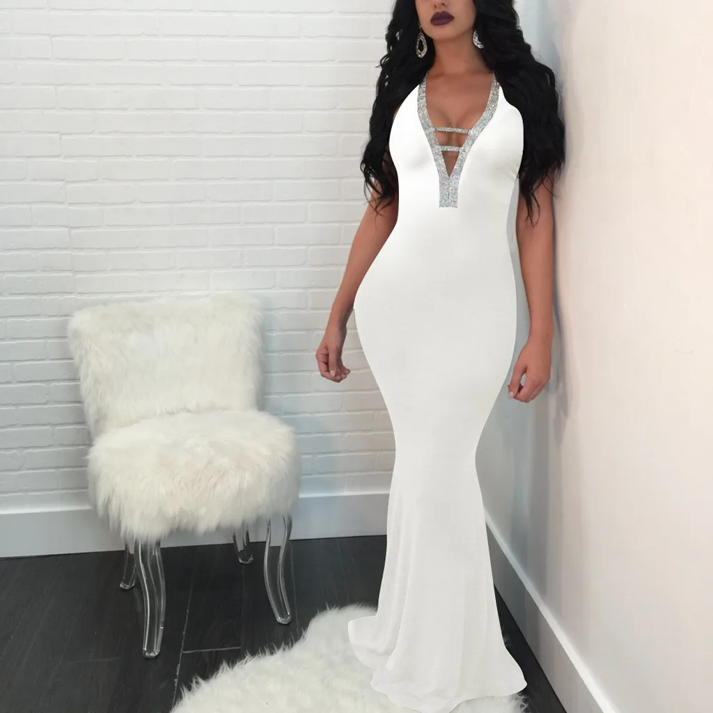 Женское платье летнее сексуальное однотонное женское до пола праздвечерние чное