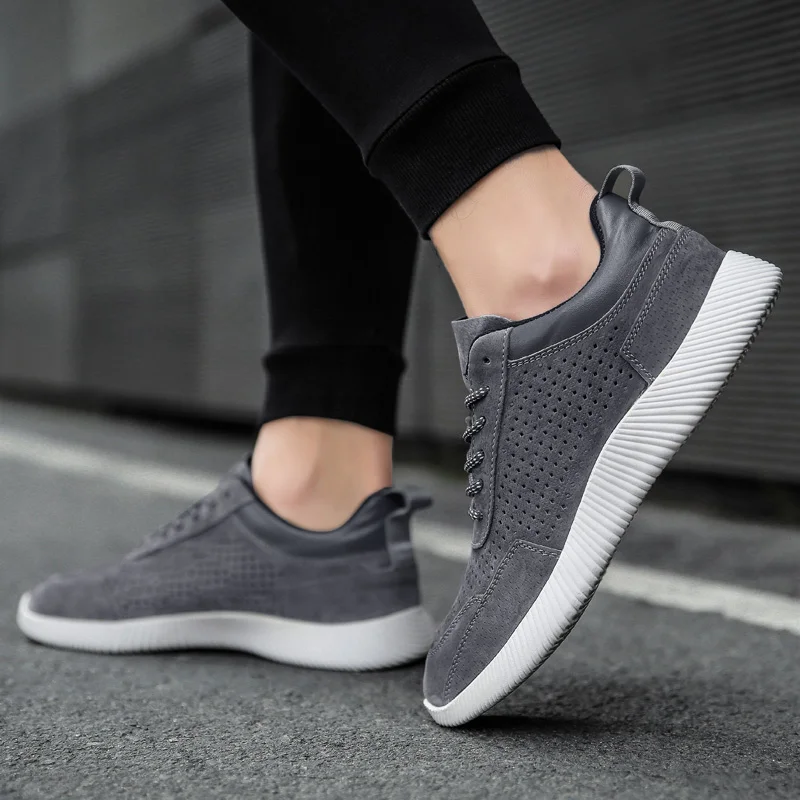 Туфли мужские из натуральной кожи на шнуровке Повседневные Дышащие низкие