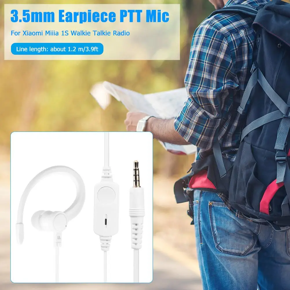 

1.2m PTT Walkie Talkie Earpiece Mic Earbuds Headset for Xiaomi Mijia 1S Radio Double-Layer Wire Beautiful and Durable