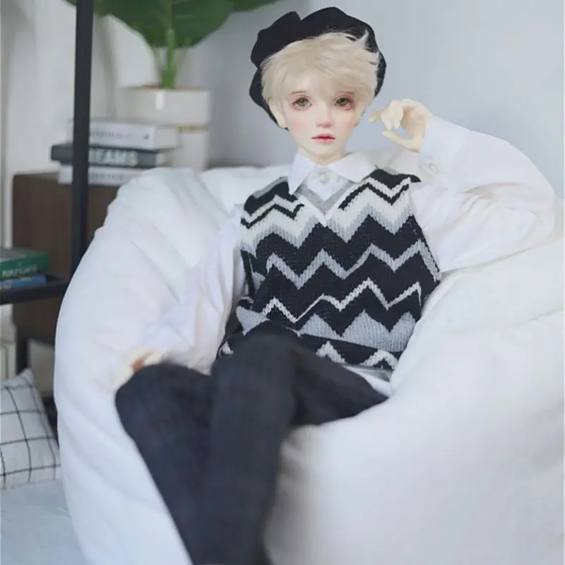 

Doll Clothes V-Neck Vest Sweater Sleeveless Tops for bjd Doll Couple Casual Wear Clothing Accessories Outfit Kids Gift DIY Toys