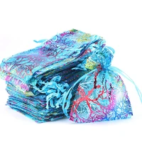 wholesale 57 79 912 1015cm colorful organza bags drawstring jewelry packaging bags wedding gift bags jewelry pouches
