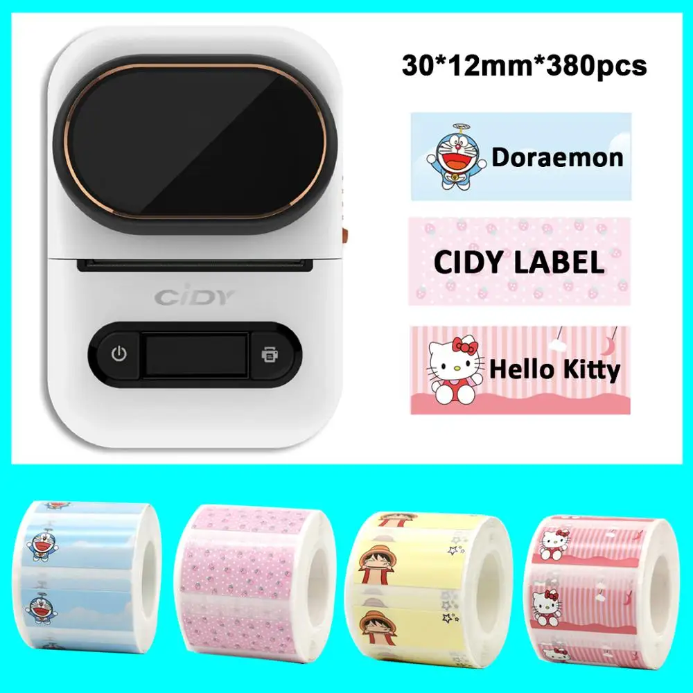 Белый EQ11 с цветной бумажной наклейкой Карманный Bluetooth портативный термопринтер