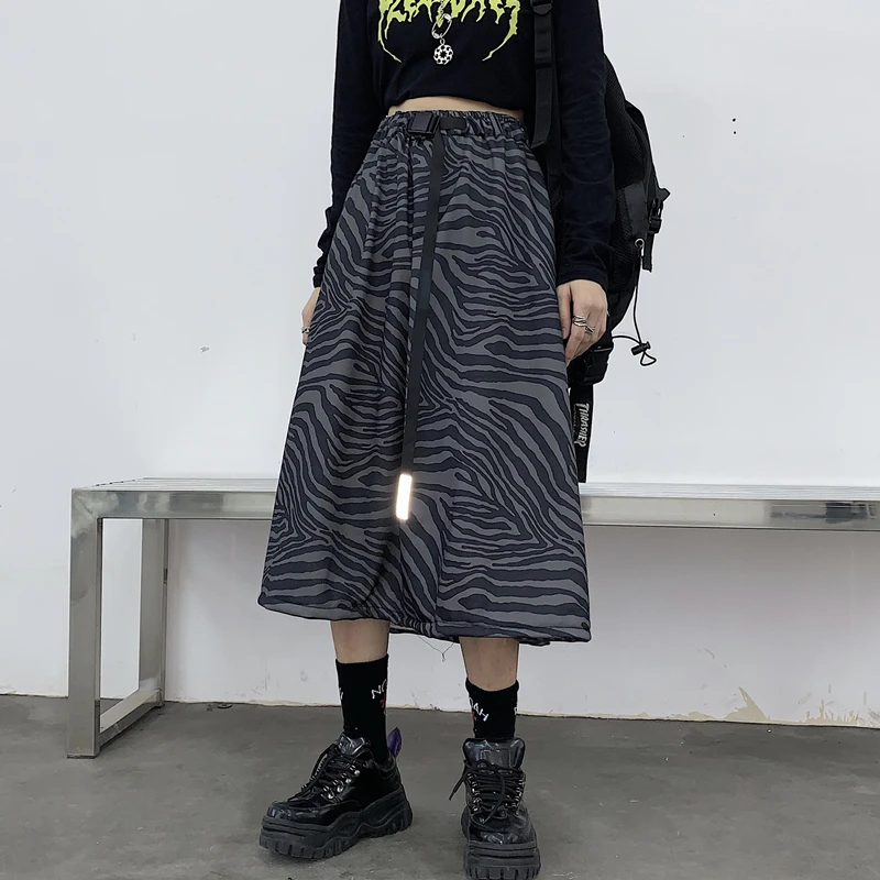 

Womens Fashion Leopard Skirts for 2021 Goth Clothing Teenage Girls Medieval Skirt Japanese Oversized Harajuku Punk Streetwear