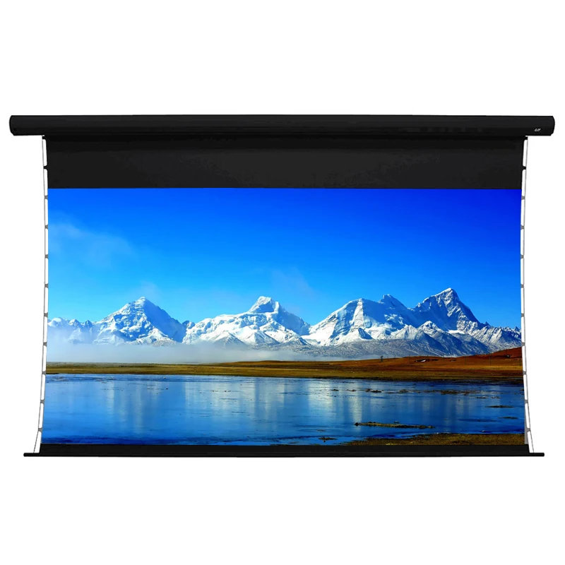 Бесплатная доставка 84-150 дюймов тонкий мотор с натягиваемым язычком белый