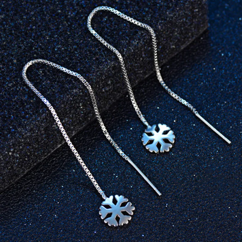 Женские серьги в виде снежинок модные аксессуары для девушек серебряные 925