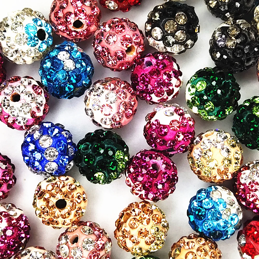 AAAA+Quality 10mm Mixed Colors Three Tone Clay Shamballaa Beads 2Holes Bracelet Pendant Jewelry Accessories DIY | Дом и сад
