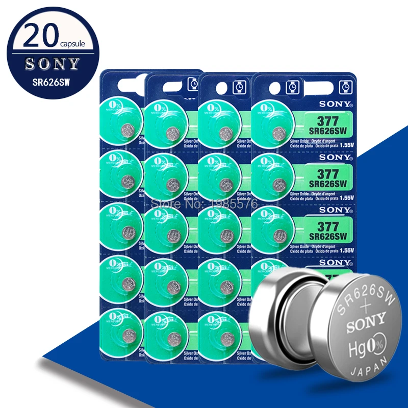 Батарейки для часов и игрушек SONY 1 55 в AG4 377A 377 LR66 LR626 SR626SW SR66 AG 4 кнопки 20 шт.|Часовые