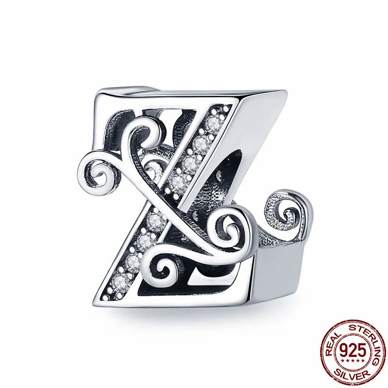 

CodeMonkey 100% silver color Letter Z Alphabet Beads Charms Fit Charm Bracelets & Bangles DIY Accessories Jewelry C030-K