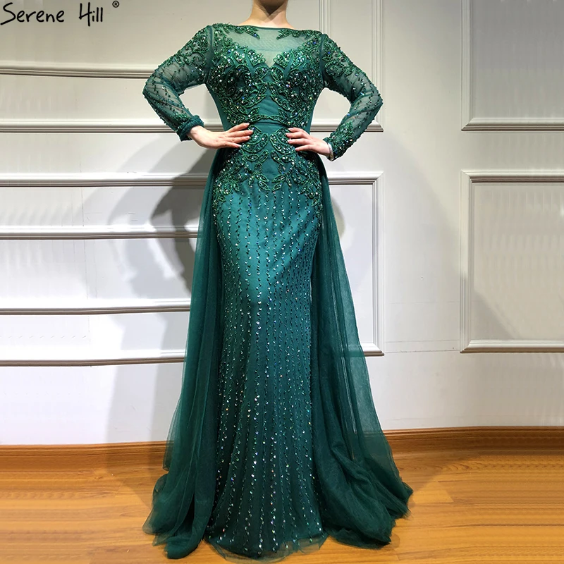 Muslim Mermaid long Sleeves Prom Dresses 2020 Beading Luxury Sparkle Formal Gowns Plus Size DLA6547 | Свадьбы и торжества