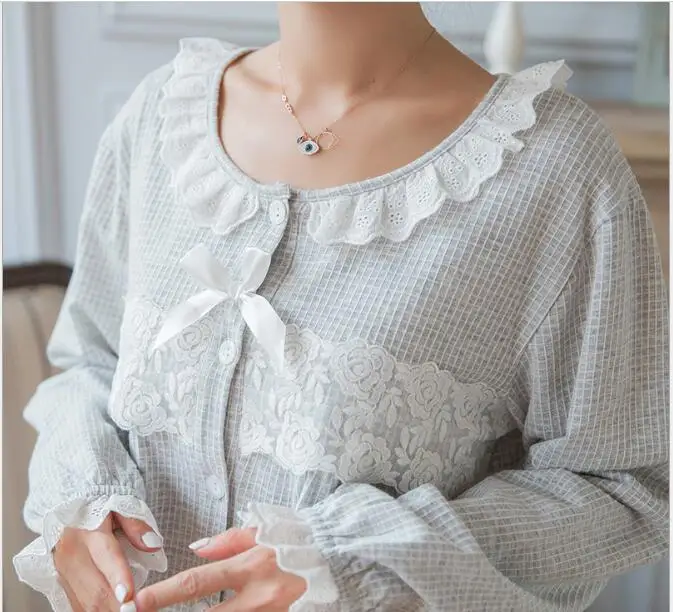 Весенний женский пижамный комплект милая Фланелевая Пижама для беременных уход