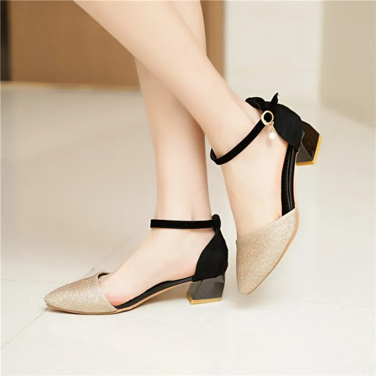 Сандалии Baotou женские на высоком каблуке босоножки пуговицах обувь больших