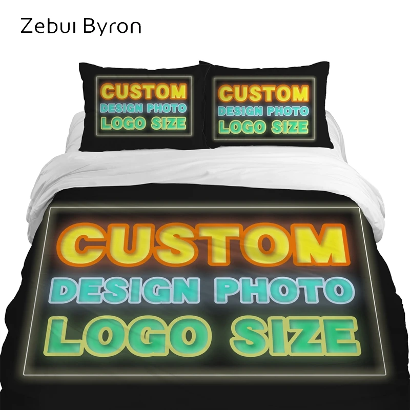 Комплекты постельного белья 3D с индивидуальным дизайном/фотографией/логотипом