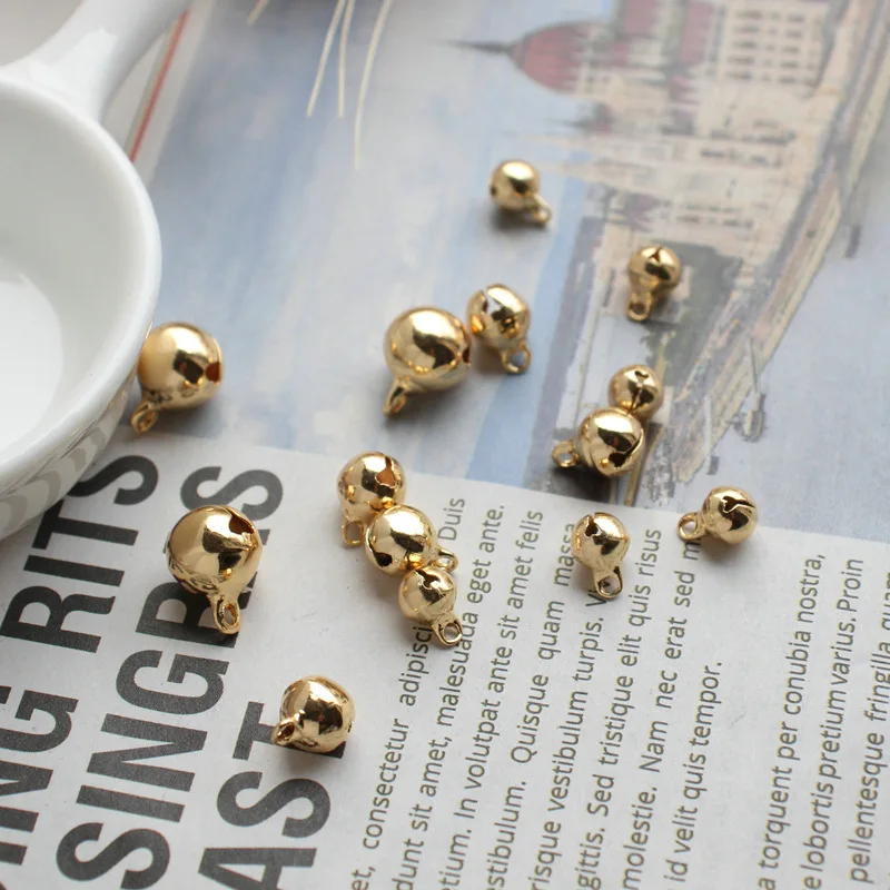 

14k Gold small hanging bell 6 to 10mm for DIY, necklaces, earrings, accessories, jewelry and hardware