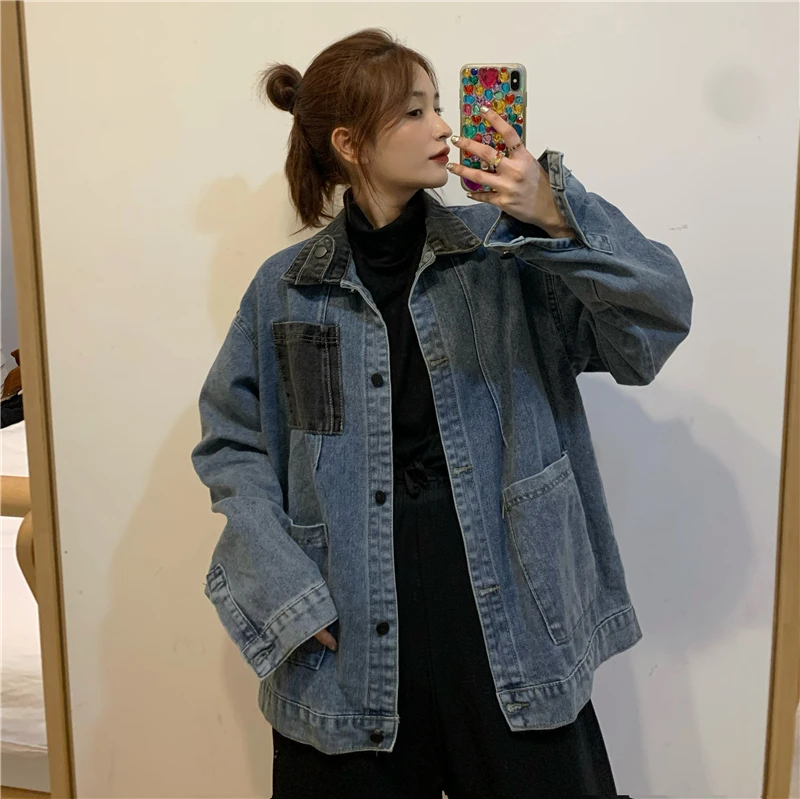 Джинсовая куртка в гонконгском стиле Ins новинка 2021 Женская Весенняя Свободная