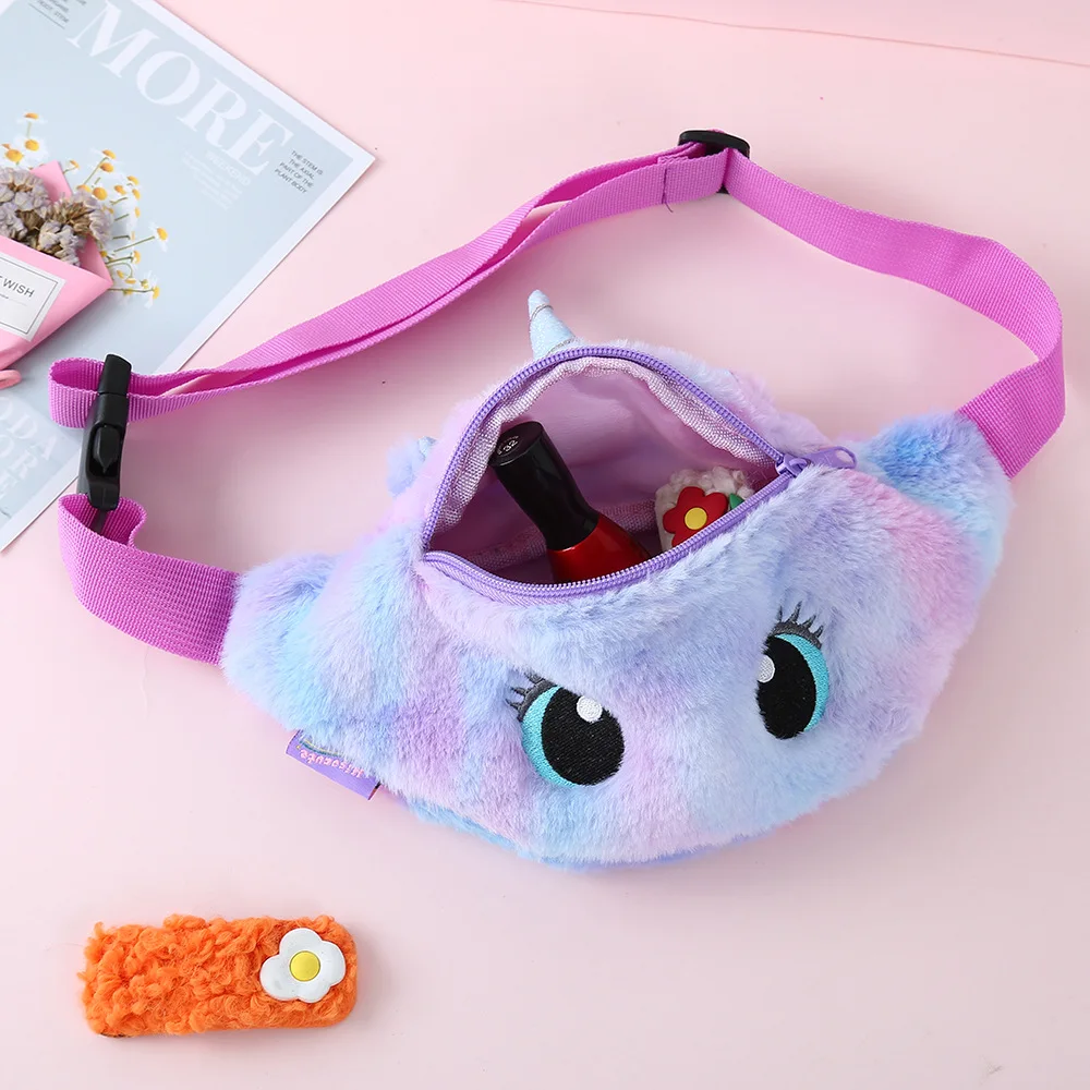 Children's Wallet 2020 New Fashion Unicorn Fanny Pack Plush Toys Little Girl Chest Bags Cute Belt Bag Phone Pocket Coin Purse