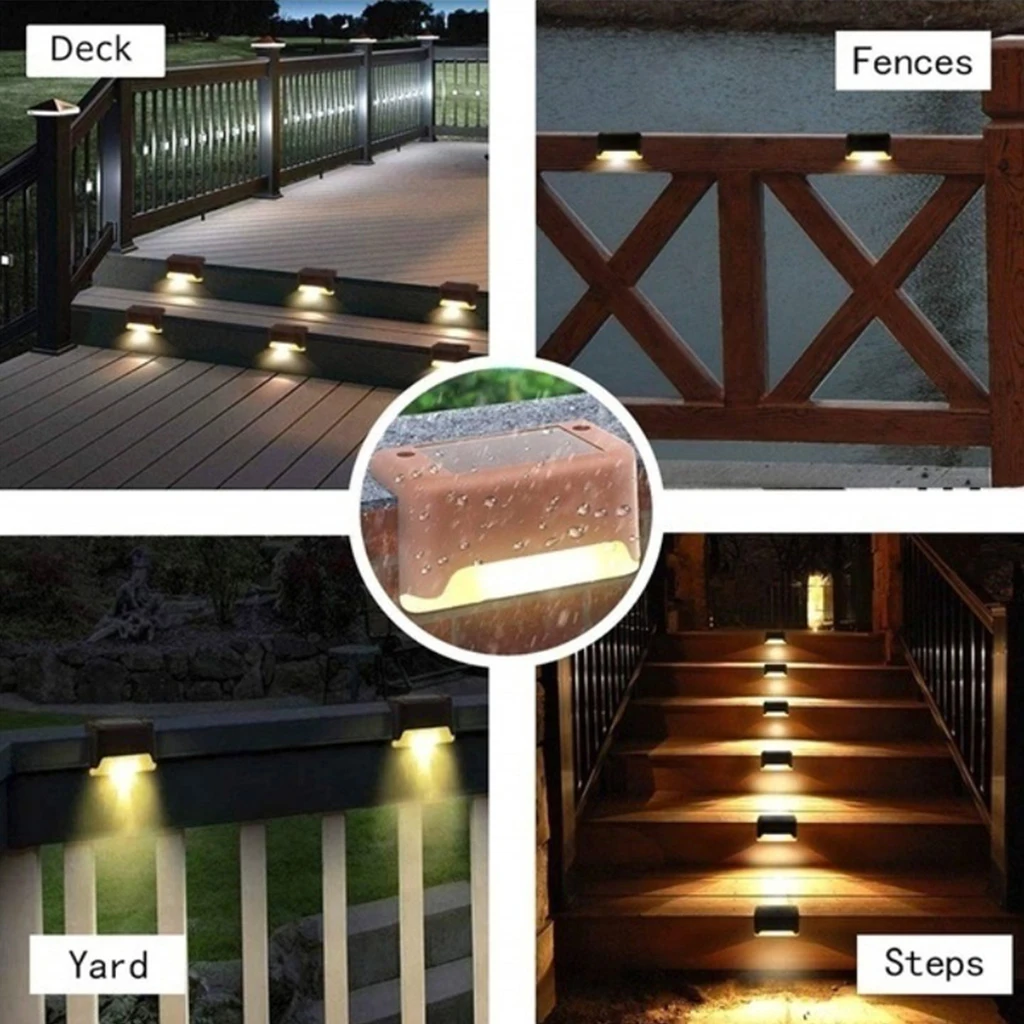 

Solar Power LED Deck Light Outdoor Pathway Garden Stairs Step Lamp Fence Decor