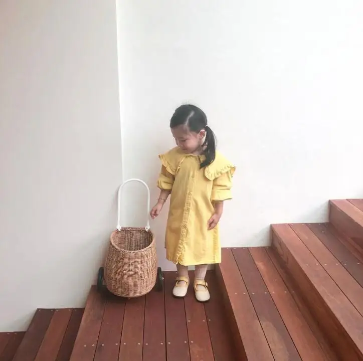 2020 Ins Summer Girl Dress Ruffles Kids Dresses for Girls Japan&ampkorean Princess Clothings | Детская одежда и обувь