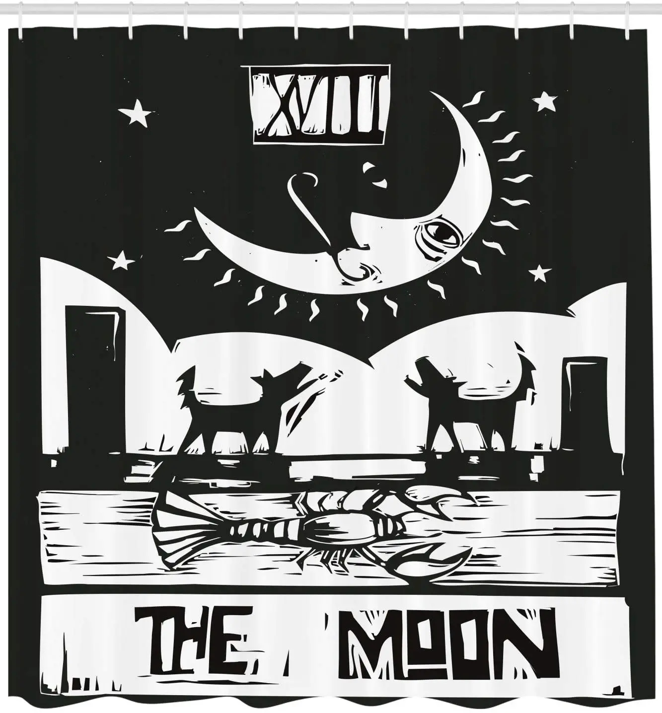 Водонепроницаемая шторка для душа Moon занавеска ванны с белым и серым принтом