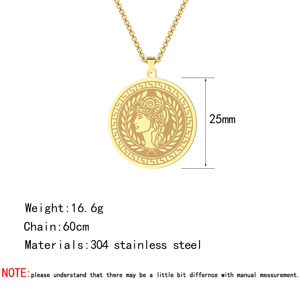 Kinitial кулон из нержавеющей стали греческой богини мифологические ожерелья для