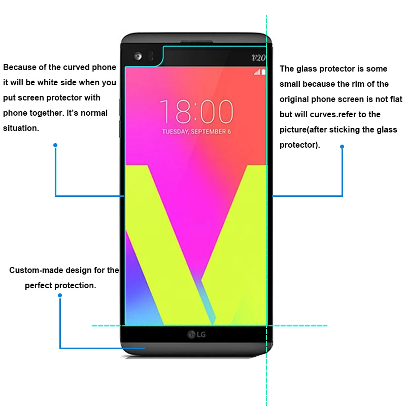 Защитное стекло для LG V20 H910 H918 LS997 US996 VS995 H990N / Dual H990DS 9H 2.5D Premium|screen protector film|protector