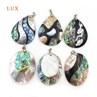 natural abalone shell pendant for necklace water drop shape shell pendant with silver jewelry for women pendants finding