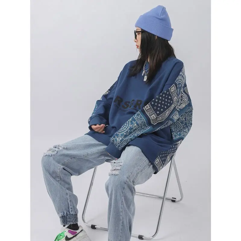 

Пуловер свитшот мужской, модный Свободный пуловер в Корейском стиле, брендовый Тонкий Топ оверсайз, универсальная одежда в стиле преппи, ве...