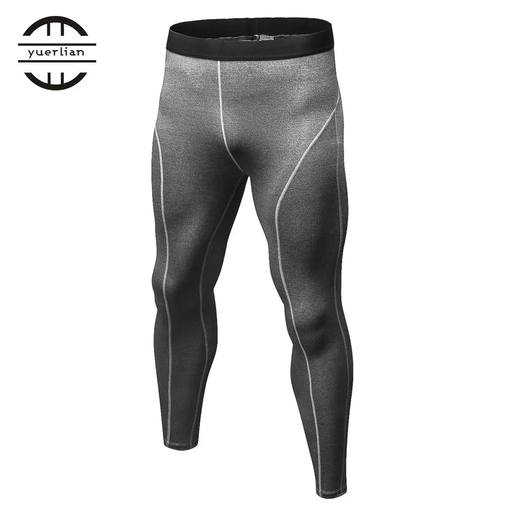 Мужские компрессионные штаны одноцветные спортивные для бодибилдинга мужские