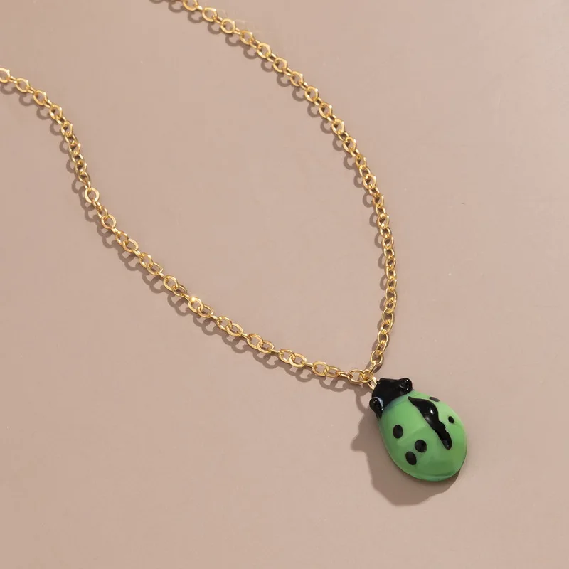 Винтажное креативное ожерелье с подвеской божьей коровки в стиле женское