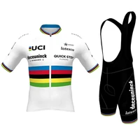 2021 pro team bib cycling jersey set quick step deceuninck world champion cycling kit men bike clothing bicycle uniform