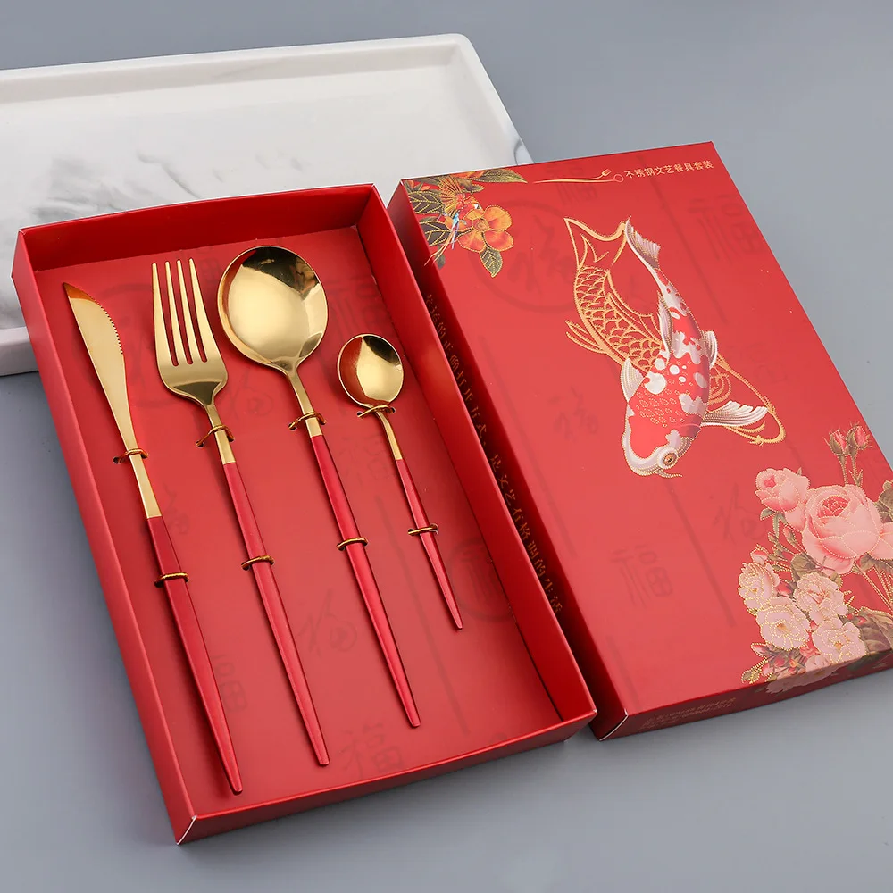 

Y Stainless steel tableware set Knife fork European Western Food Steak Knife Dessert Spoon Coffee spoon Suit