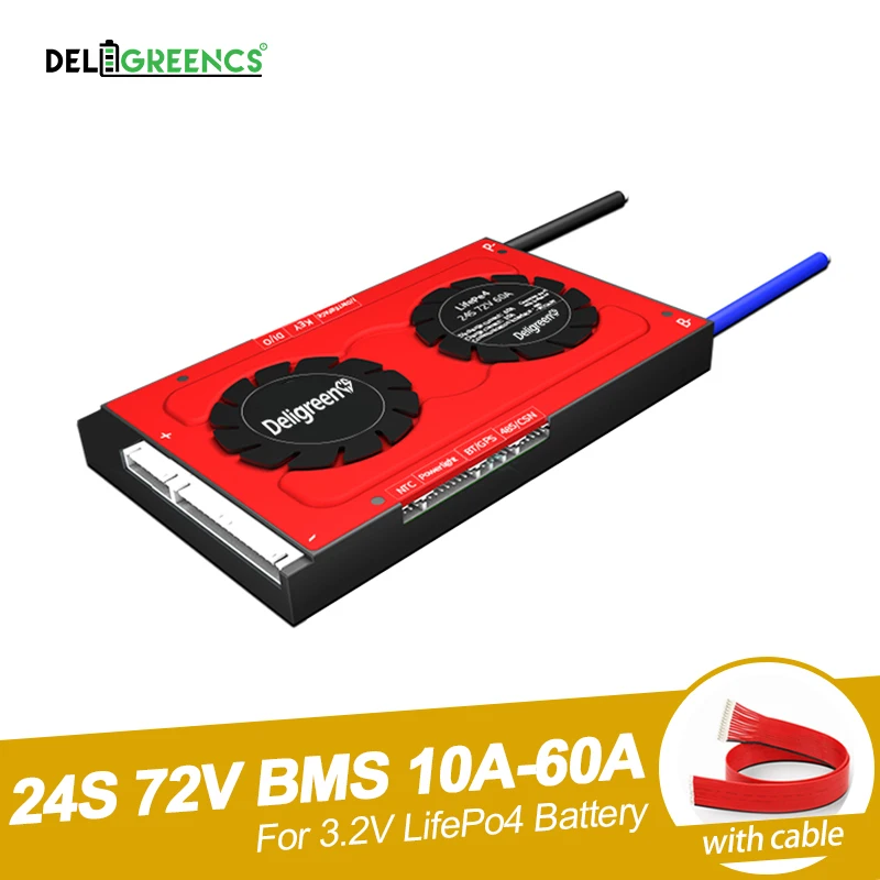 

Аккумулятор Deligreen 24S 30A 40A 50A 60A 48 в PCM/PCB/BMS для 3,2 в LiFePO4 с функцией балансировки и защитой от короткого замыкания