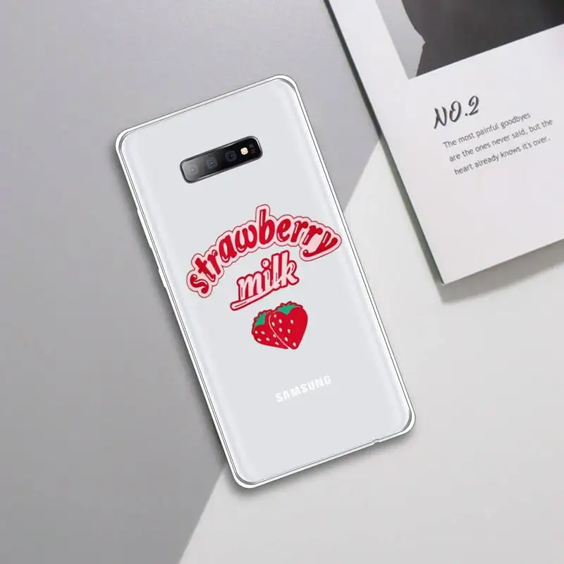 

Cartoon fruit strawberry cherry Phone Cases Transparent For Samsung Galaxy A 71 21s S note 8 9 10 plus 20 ultra