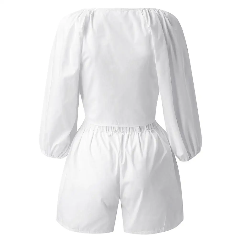 Костюм Женский Повседневный льняной из двух предметов топ с прочный Фонарь