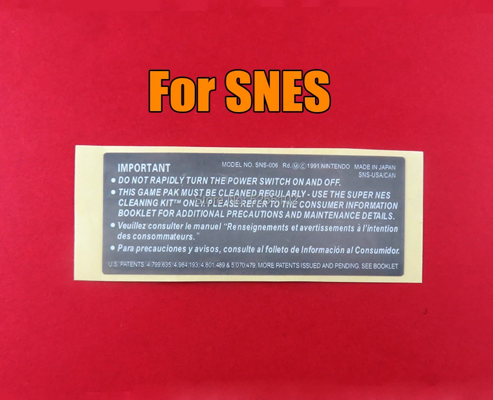 10 шт. ЗАМЕНА оболочка наклейка на заднюю крышку для SNES карточная игра ярлык