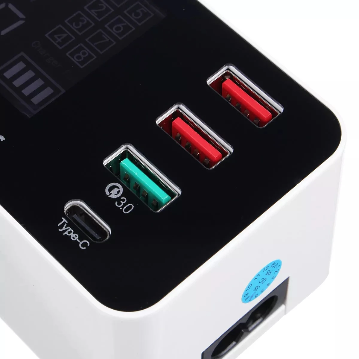 USB быстрое зарядное устройство светодиодный дисплей 7 портов Q C 3 0 Smart Настольный 40