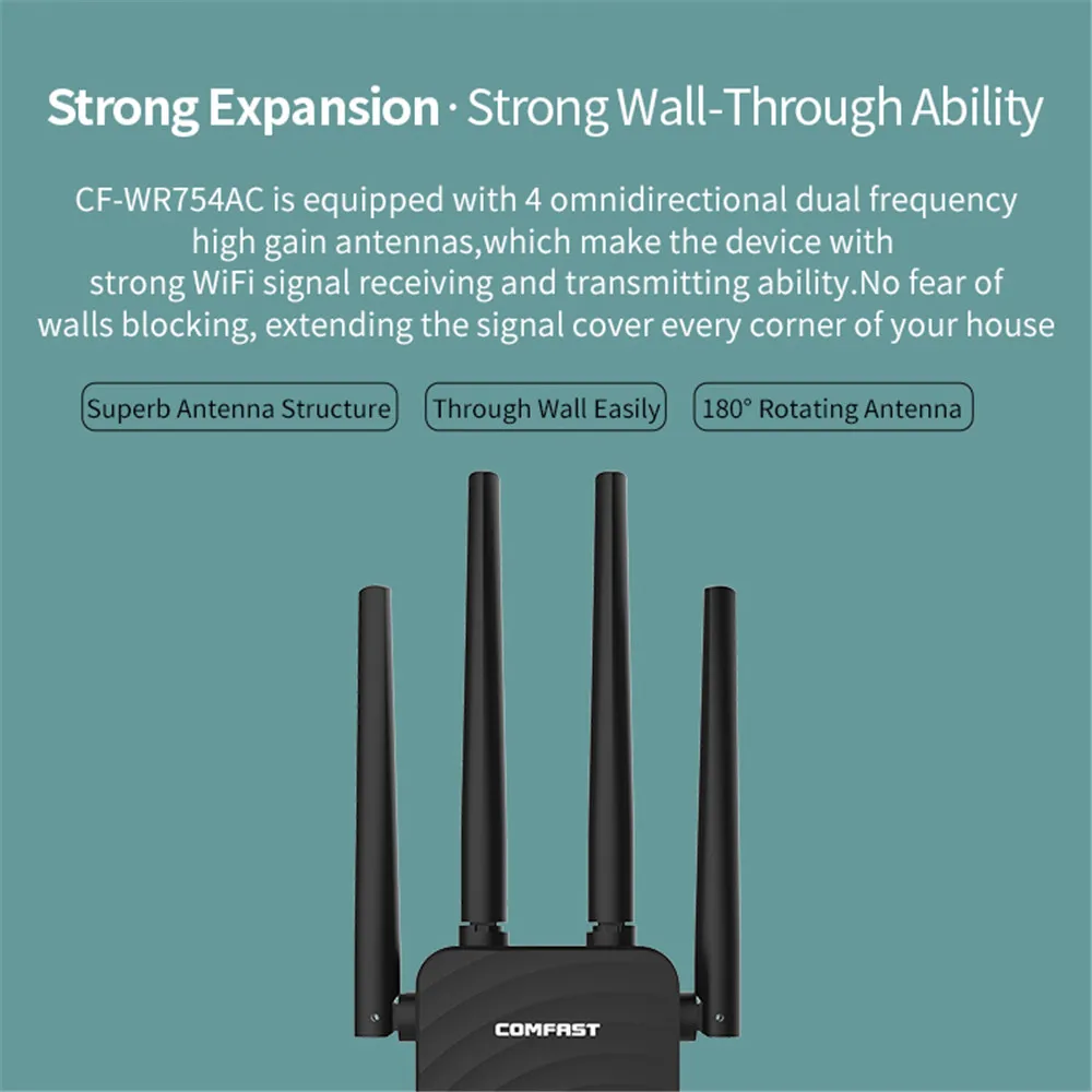 1200 м двухдиапазонный 802.11ac Беспроводной Wi Fi ретранслятор усилитель 2 4G/5Ghz WiFi
