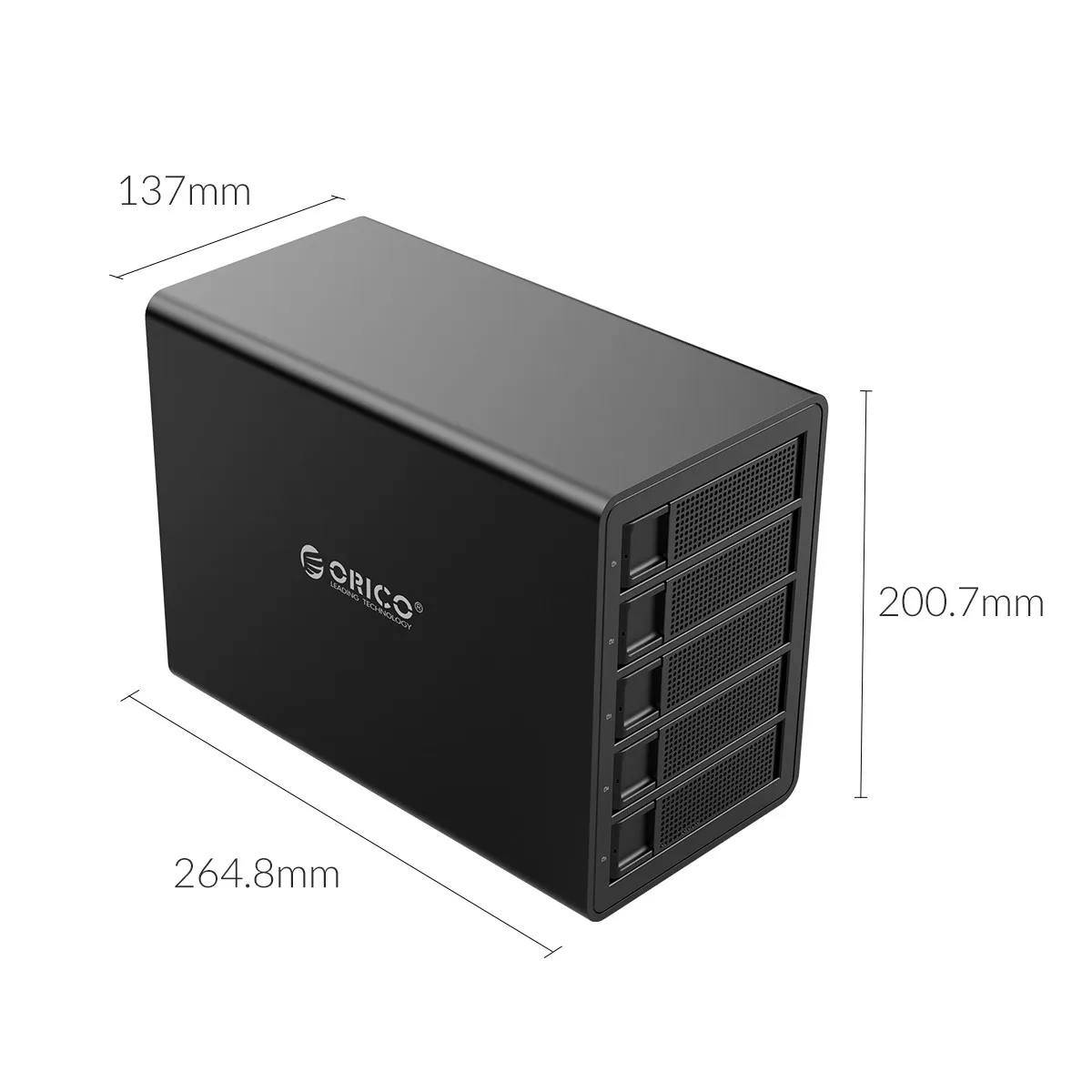 Док-станция ORICO 3,5 ''5 bay для жесткого диска USB3.0 to SATA с RAID алюминиевым корпусом для жесткого диска двойной чип 80 ТБ емкость чехол для жесткого диска