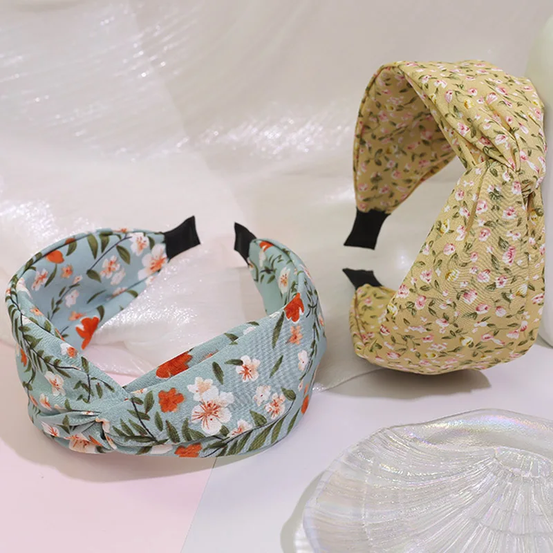 Haimeikang Print Wide Hairbands Headband For Women FashionBezel Hair Bands Accessories Ladies Elegant Retro Headwear |