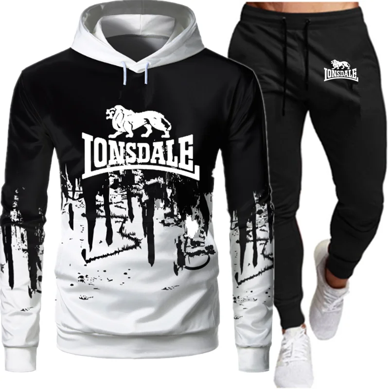 

2021 New Arrival Men's Sport Wear Hoodie&Sweatpants High Quality Solid Color Hooded Longsleeve Jogging Suit Male Brand Tracksuit