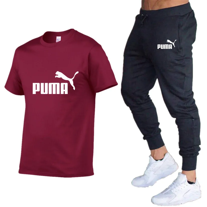 

2021 New Summer T-Shirt And Pants Two-Piece Men's Casual Sports Suit Tide Brand Sportswear Pure Cotton Fashion Men's Clothing