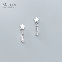 modian radiant zircon irregular geometric dangle earring for women 925 sterling silver simple star drop earring fine jewelry