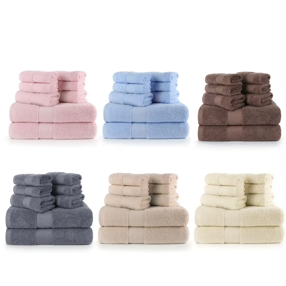 

Cotton Highly Absorbent 8-Piece Bath Towel Set with 2 Bath Towels and 2 Hand Towels and 4 Washcloths for Bathroom Shower