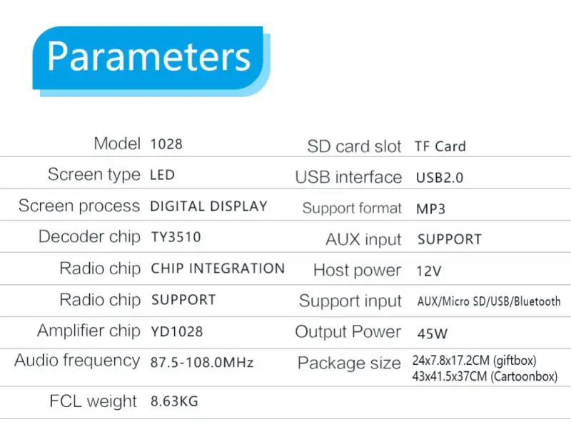 Головного устройства для автомобильного радио Bluetooth-совместимый AUX U диск TF карта