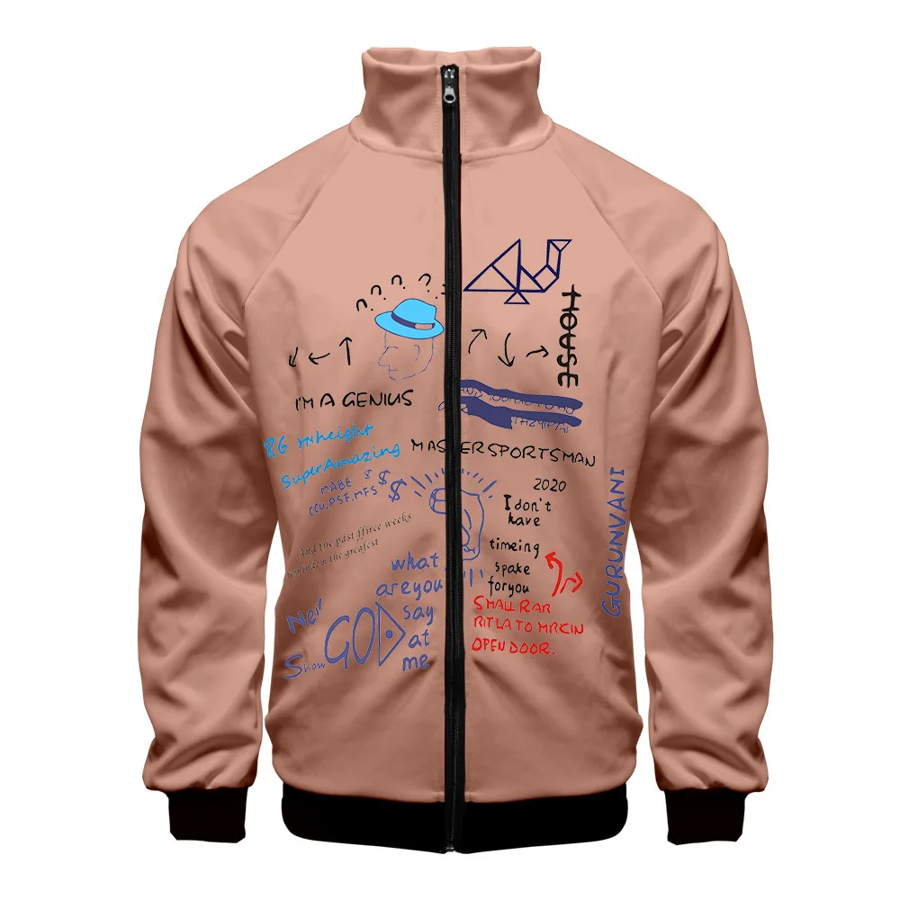

New Graffiti 3D Printed Stand Collar Zipper Jacket Men/women Casual Long Sleeve Jackets Kpop All-match Streetwear Clothes Winter
