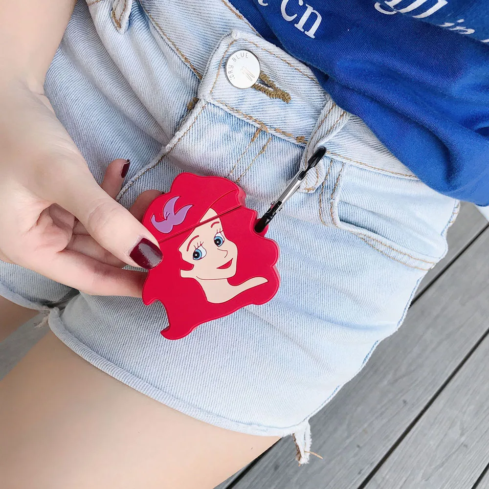 

The Little Mermaid Princess Ursula Airpods Case Disney Silicone Cartoon Earphones Shockproof Cover